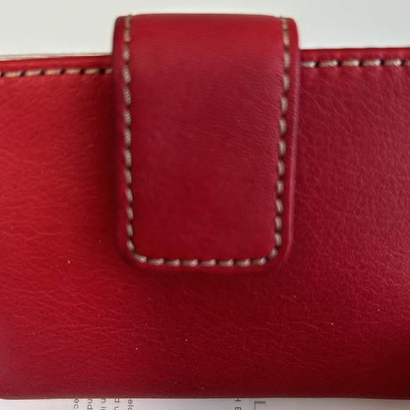 Charter Club Genuine Red Leather Card Case w/ID Window - Picture 3 of 11